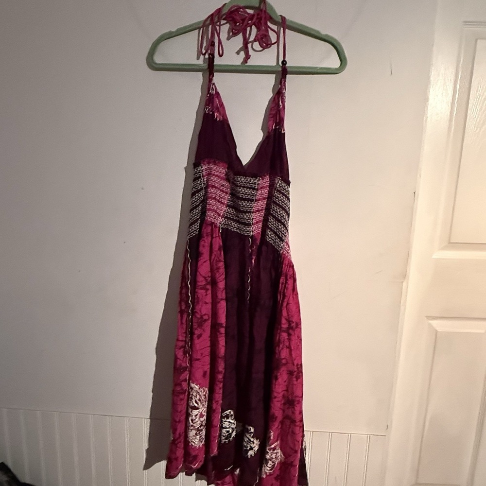 Earthbound Trading Company Dress XXL Boho Halter Smocked Fairy core Festival